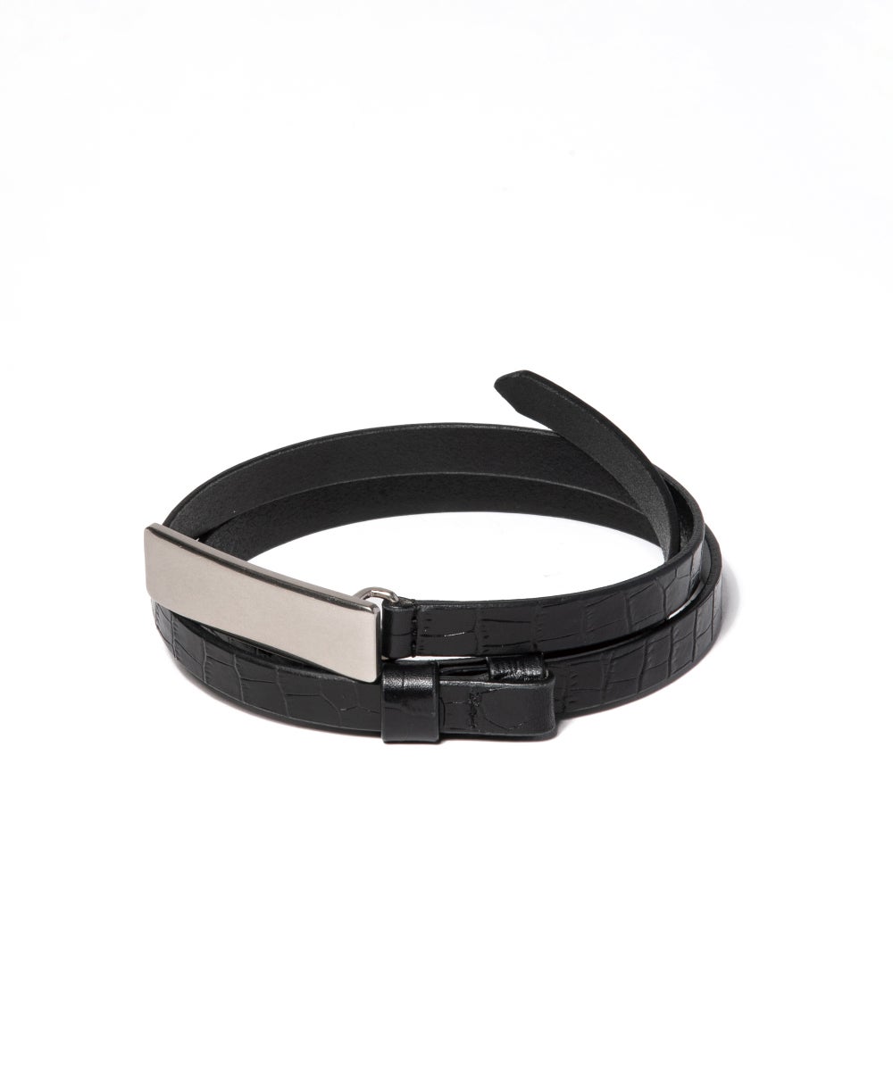 メゾンカナウ★CROCO RECTANGLE L BELT 13MM CROCO BUCKLE METAL BELT | Online Store | MAISON CANAU メゾンカナウ
