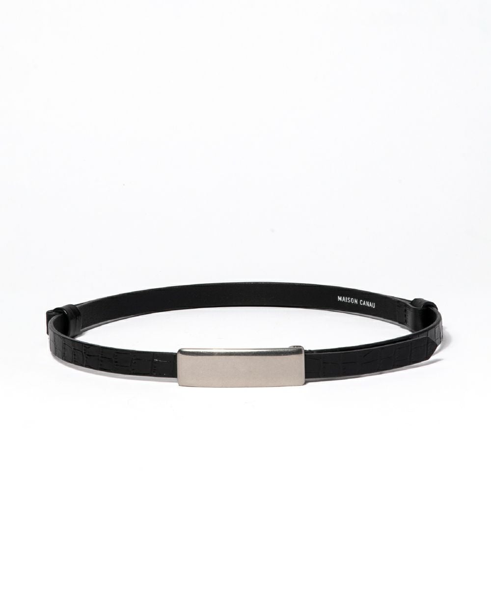 CROCO RECTANGLE METAL BELT | Online Store | MAISON CANAU